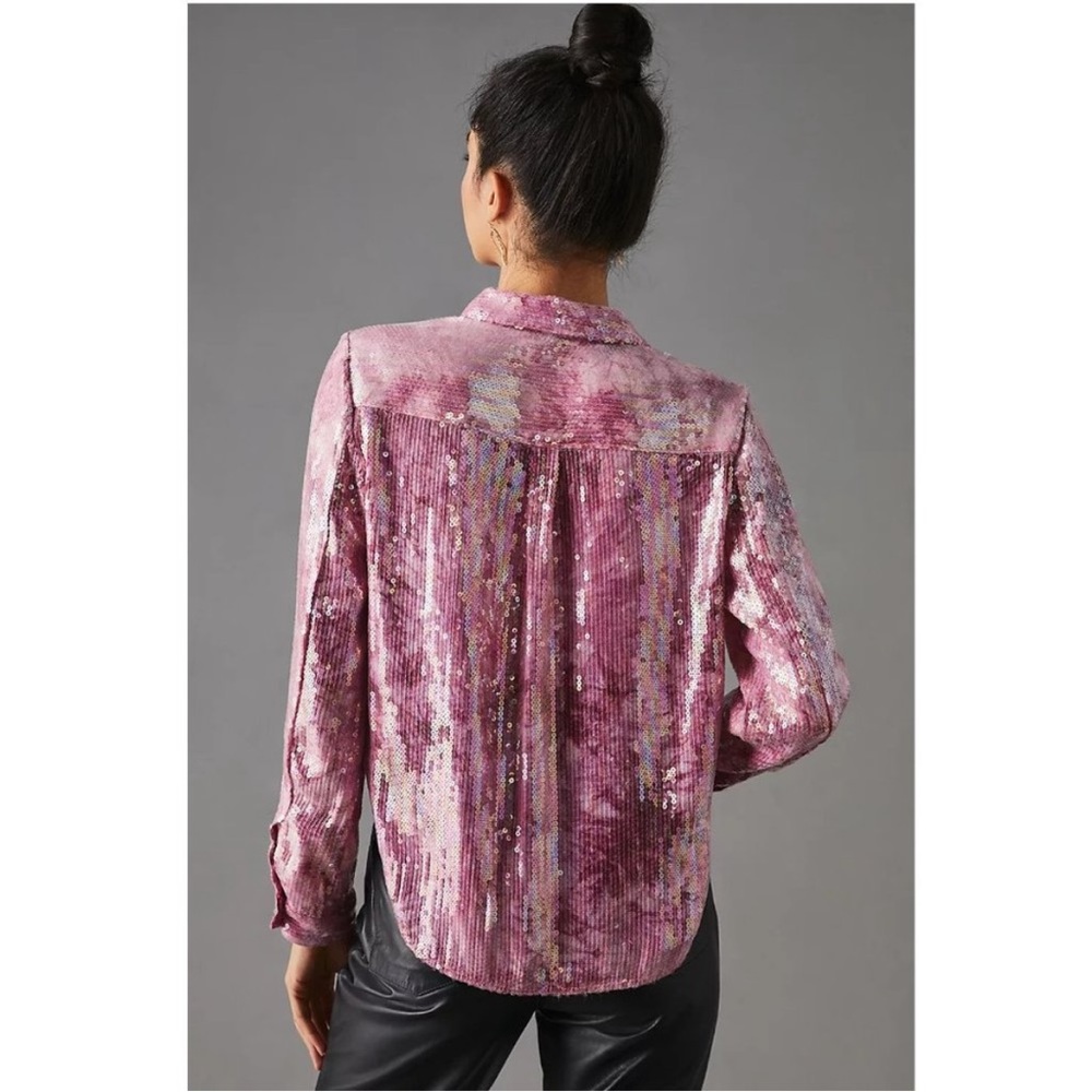 Bogo! Anthroppologie Pilcro Sequined Button Front… - image 3